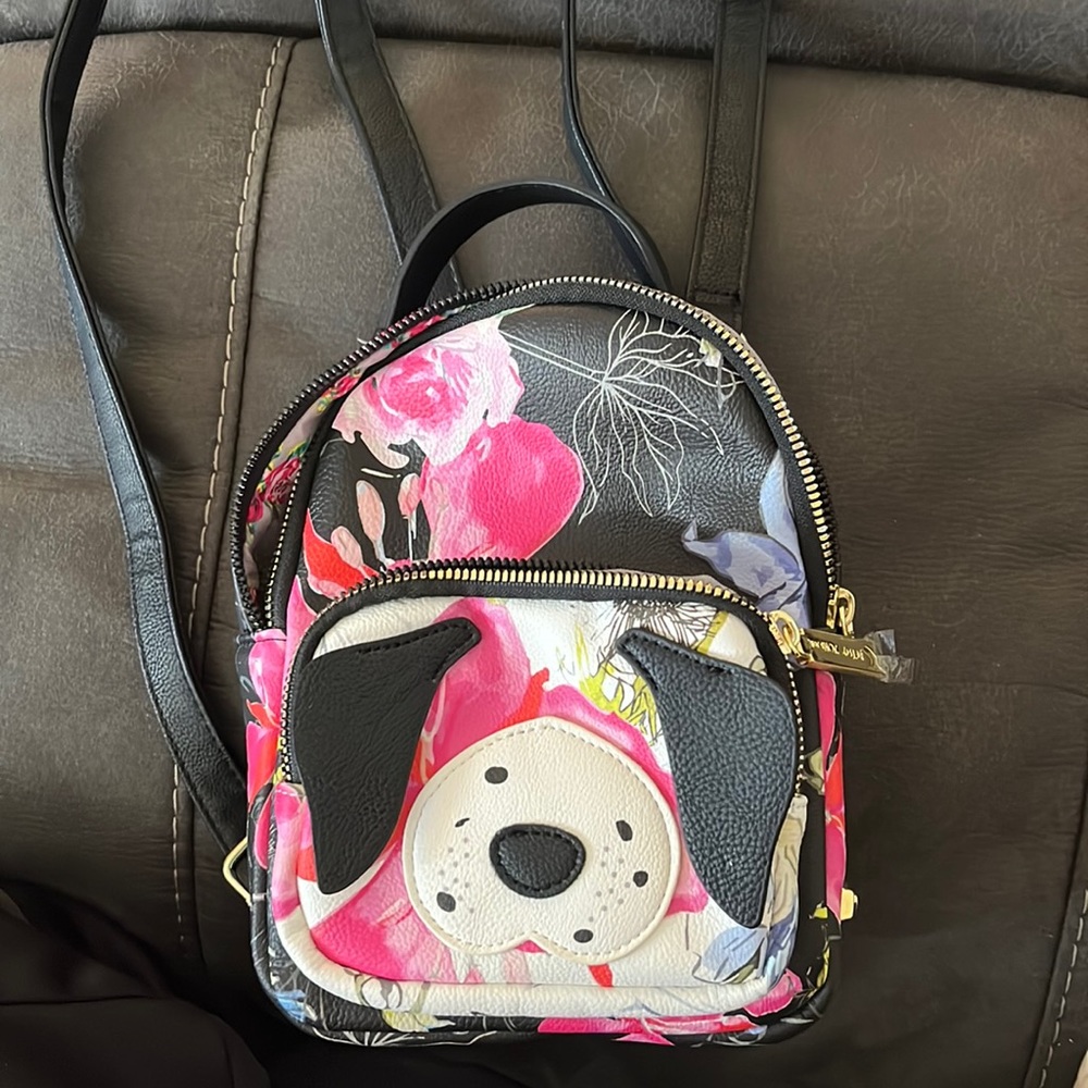 Betsey Johnson Floral Puppy Mini Backpack